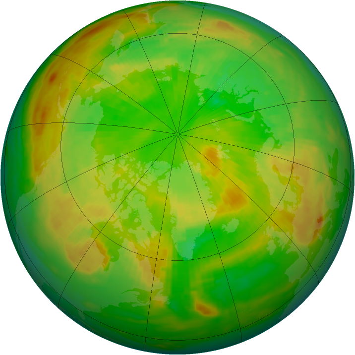 Arctic ozone map for 18 June 1981